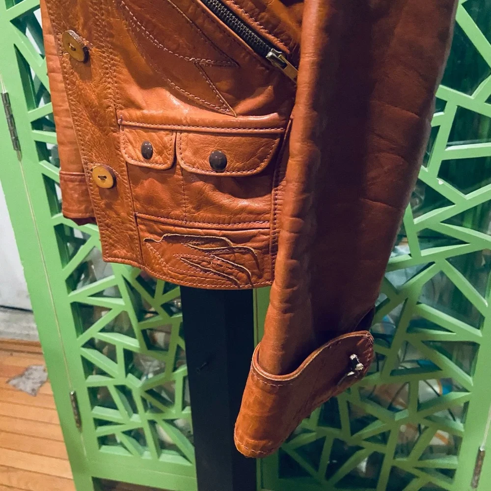 East West Leathers San Francisco Vintage STATEMENT PIECE Leather Jacket - Picture 10 of 14